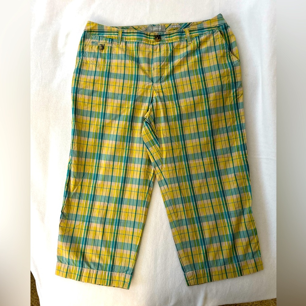 Women’s  Plaid Pants in Yellow and Blue